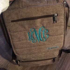 Monogrammed backpack laptop